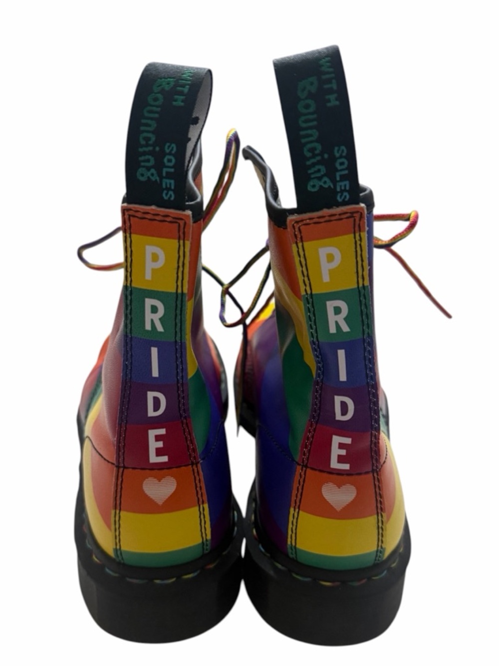 Dr. Martens - 1460 Pride Rainbow Leather Lace Up Combat Boots - Picture 6 of 9